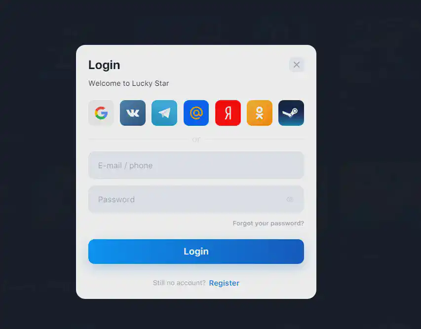 Lucky Star How to login